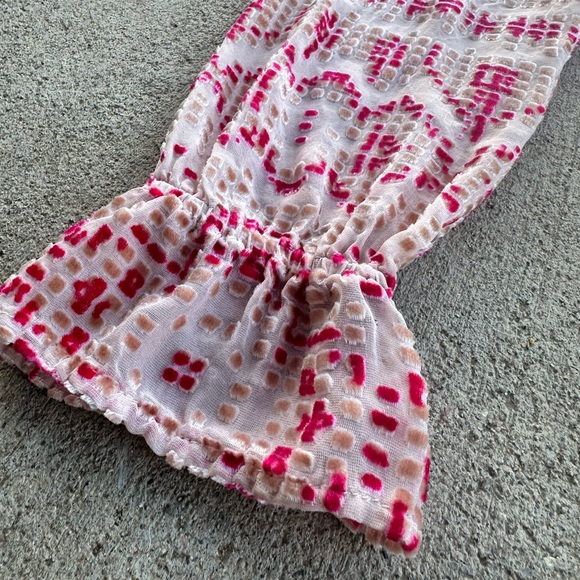 Sundance Red and Pink Textured Burnout Top - Picture 4 of 5